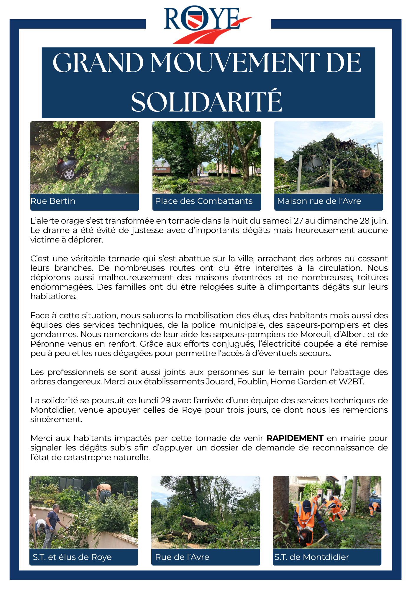 Demande de reconnaissance catastrophe naturelle