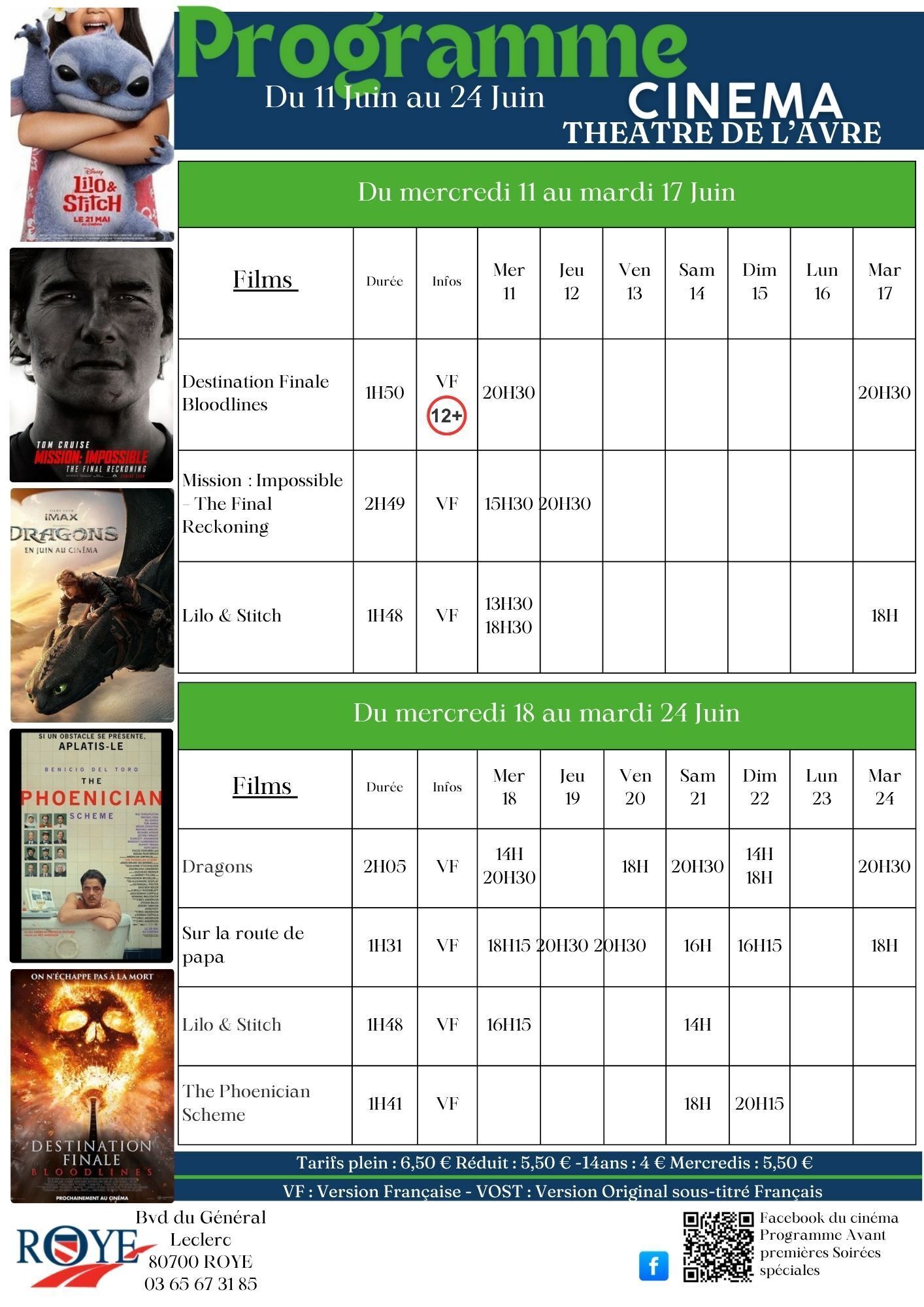 Programme cinéma du 11 au 24 juin 2025