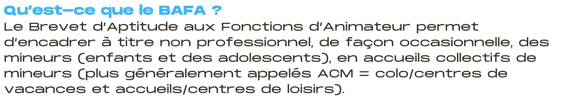 Qu'est-ce que le BAFA?