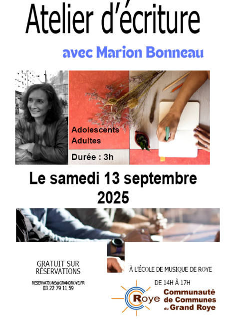 Atelier d'écriture du 13 septembre 2025