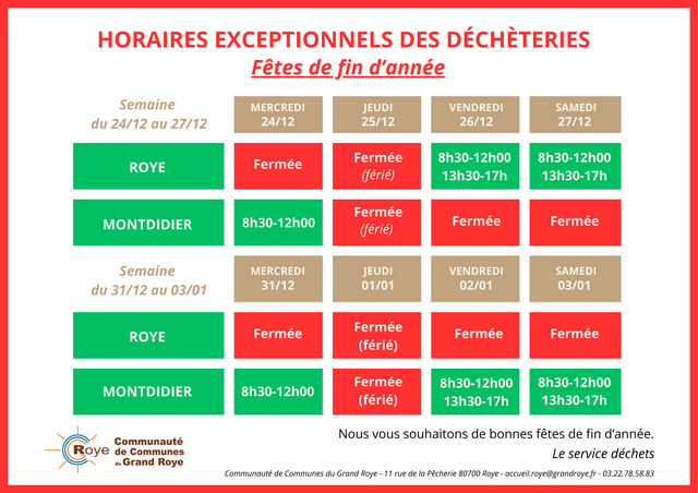 Horaires déchèteries-Fêtes de fin d’année (2)