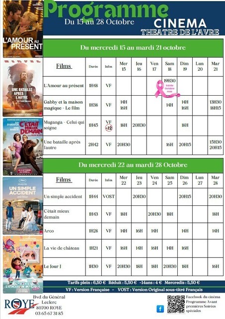 programme du 15 au 28 octobre